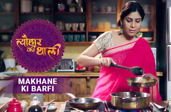Sakshi Tanwar Makes Makhane ki barfi for Diwali  | #TyohaarKiThaali Special